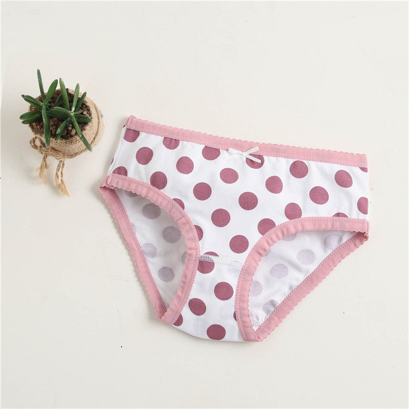 Girls Cotton Panties (4 pcs)-Pink Dots | Size 2–12Y