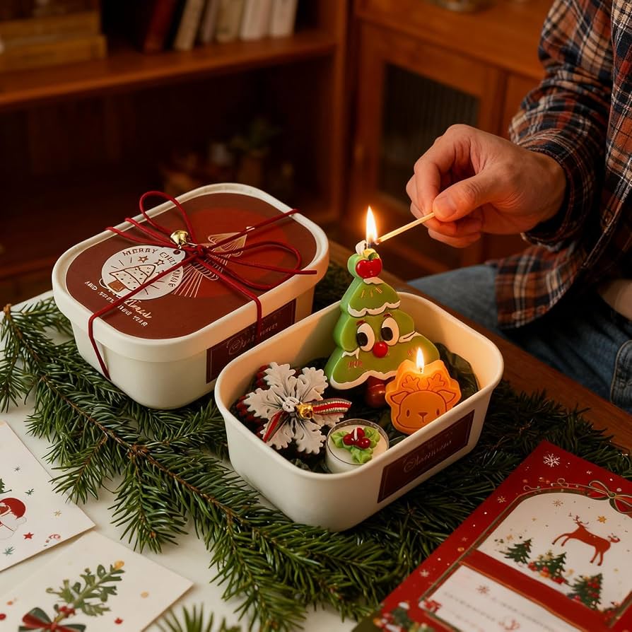 Christmas Scented Candle Gift Set | Red & Green