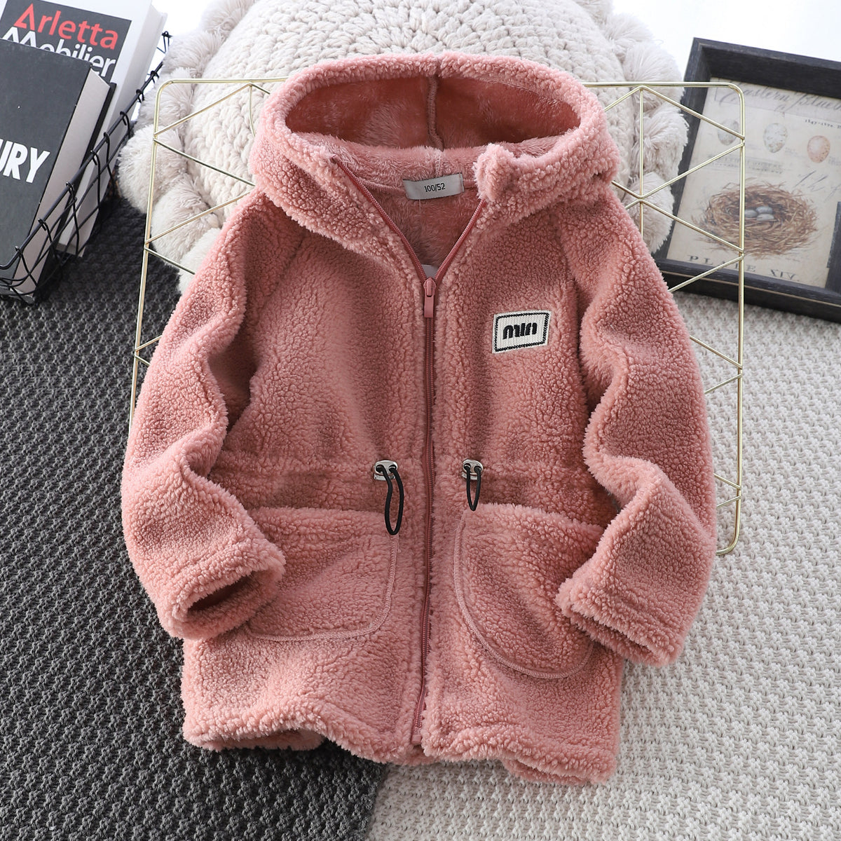 Kids Cozy Teddy Fleece Hooded Zip Jacket – 4 Colors | Size 3-14y