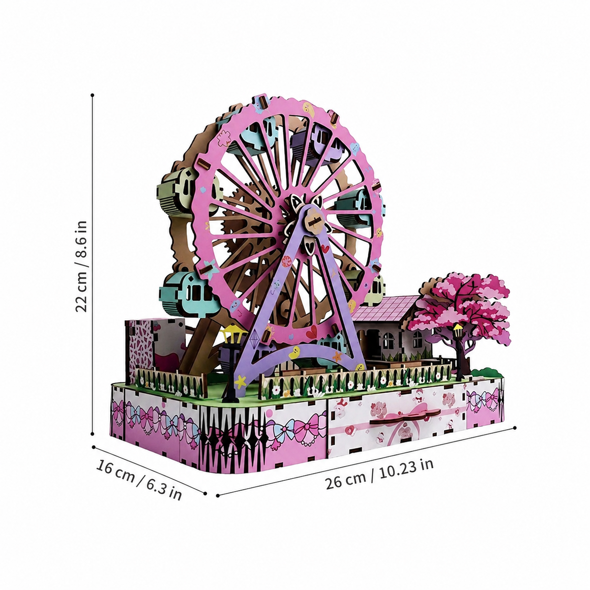 DIY Wooden Ferris Wheel Music Box 3D Puzzle | 14+