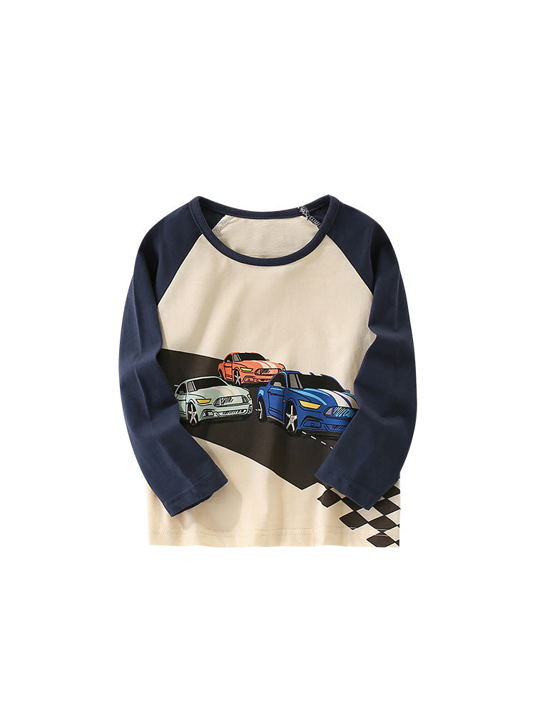 Top Long Sleeve Race Car Design Size 3-10y