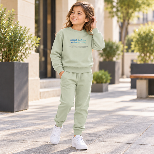 Kids’ Sage Green Cotton Outfit Set / 5–14Y