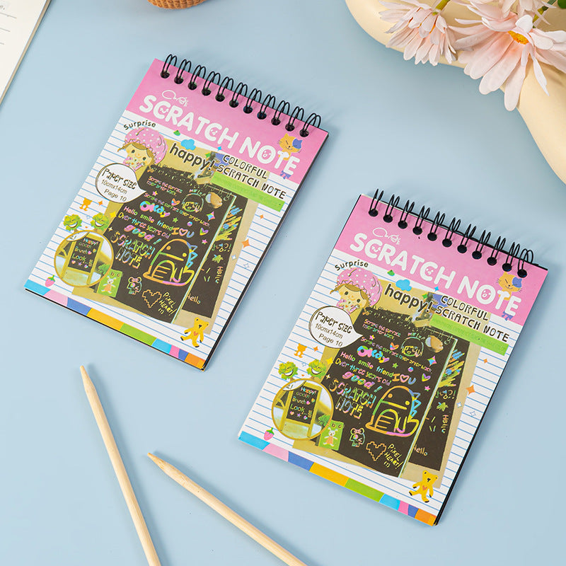 Colorful Scratch Note With Stick  For Kids