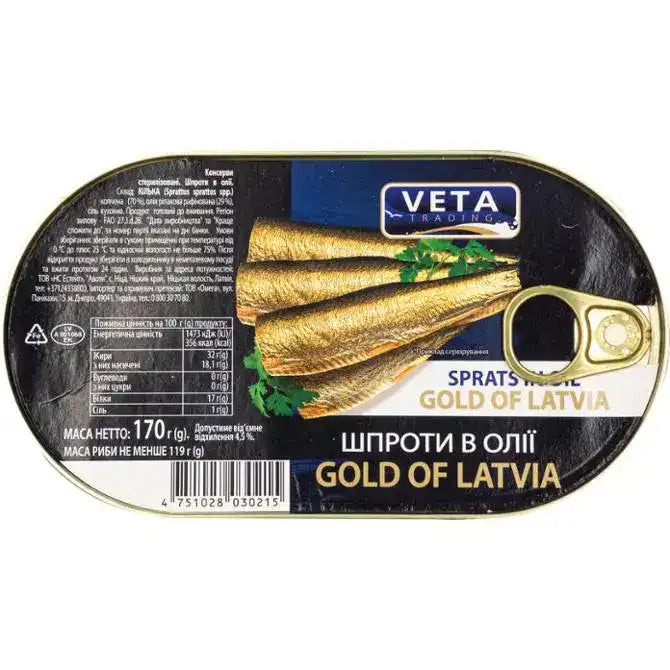 Sprats Veta Trading Riga in oil 170 g