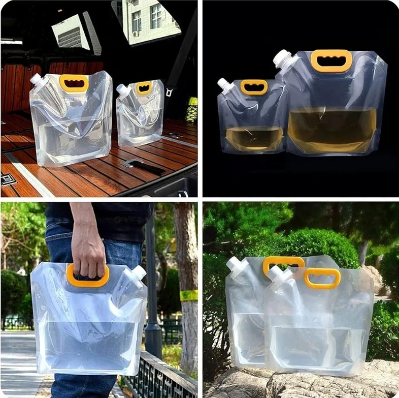 Stand-Up 2.5L / 5L Beverage Carry Pouch Bag Clear Food Grade With Side Spout
