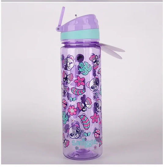 Smiggle Bottle 650ml Purple Leopard Design 24cm