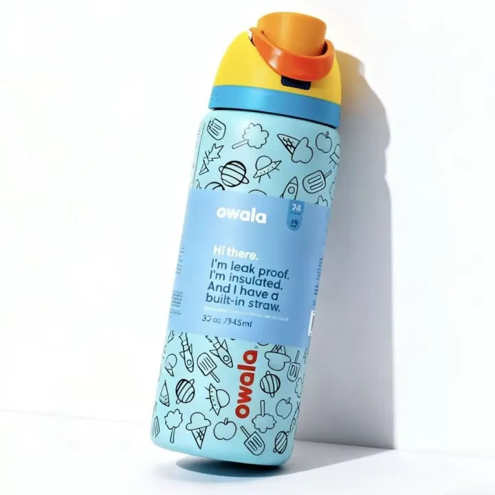Owala Bottle Stainless Steel - Free Sip | Leak Proof | Blue Explorer | 950-710-480ml