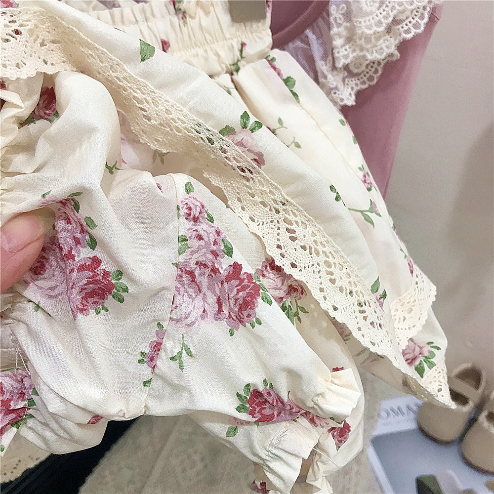 Girls Cotton flowers  Set – Soft Summer Outfit (9-10Y)