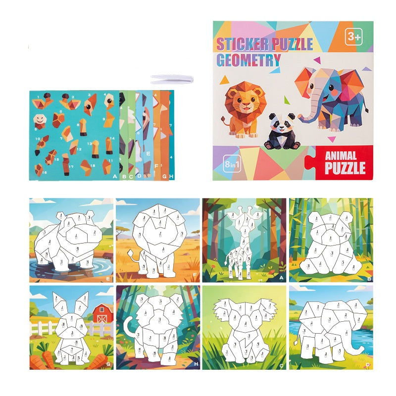 Geometric Sticker Puzzle Set for Kids | Ages 3+