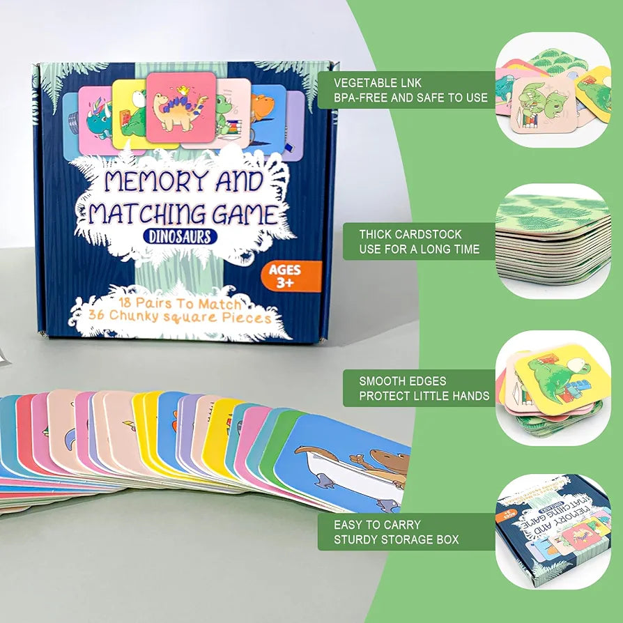 36 Pcs Cards Memory Matching Educational Game for 4-12 Y