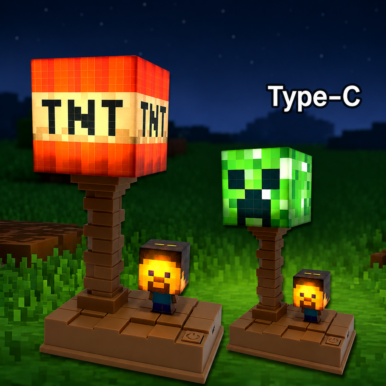 Table Lamp Minecraft | USB Rechargeable