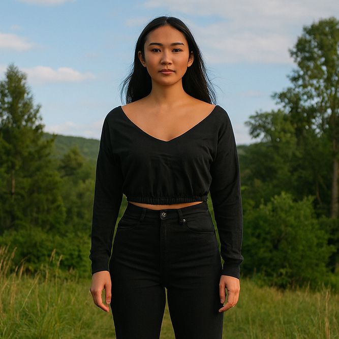 Crop For Women Long Sleeve Size Medium