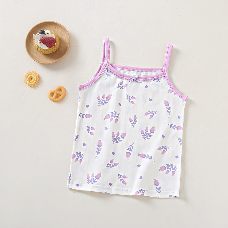 Girls Cotton Tank Tops ( 4 Pcs ) - Purple Tulip | Size 2-12y