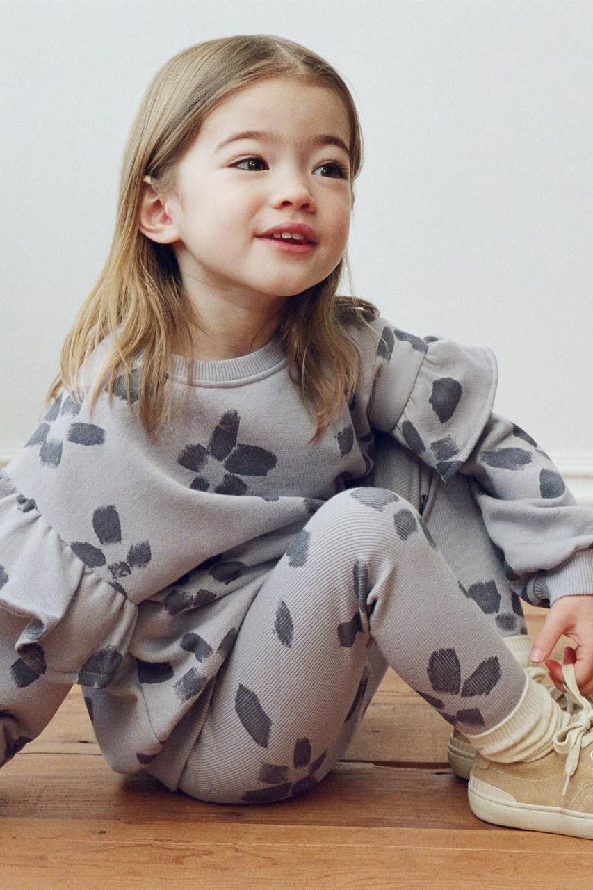Grey Outfit With Legging For Girl 2-8y
