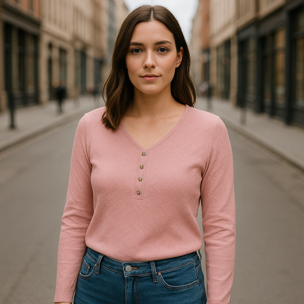 Pink Top Long Sleeve For Woman One Size