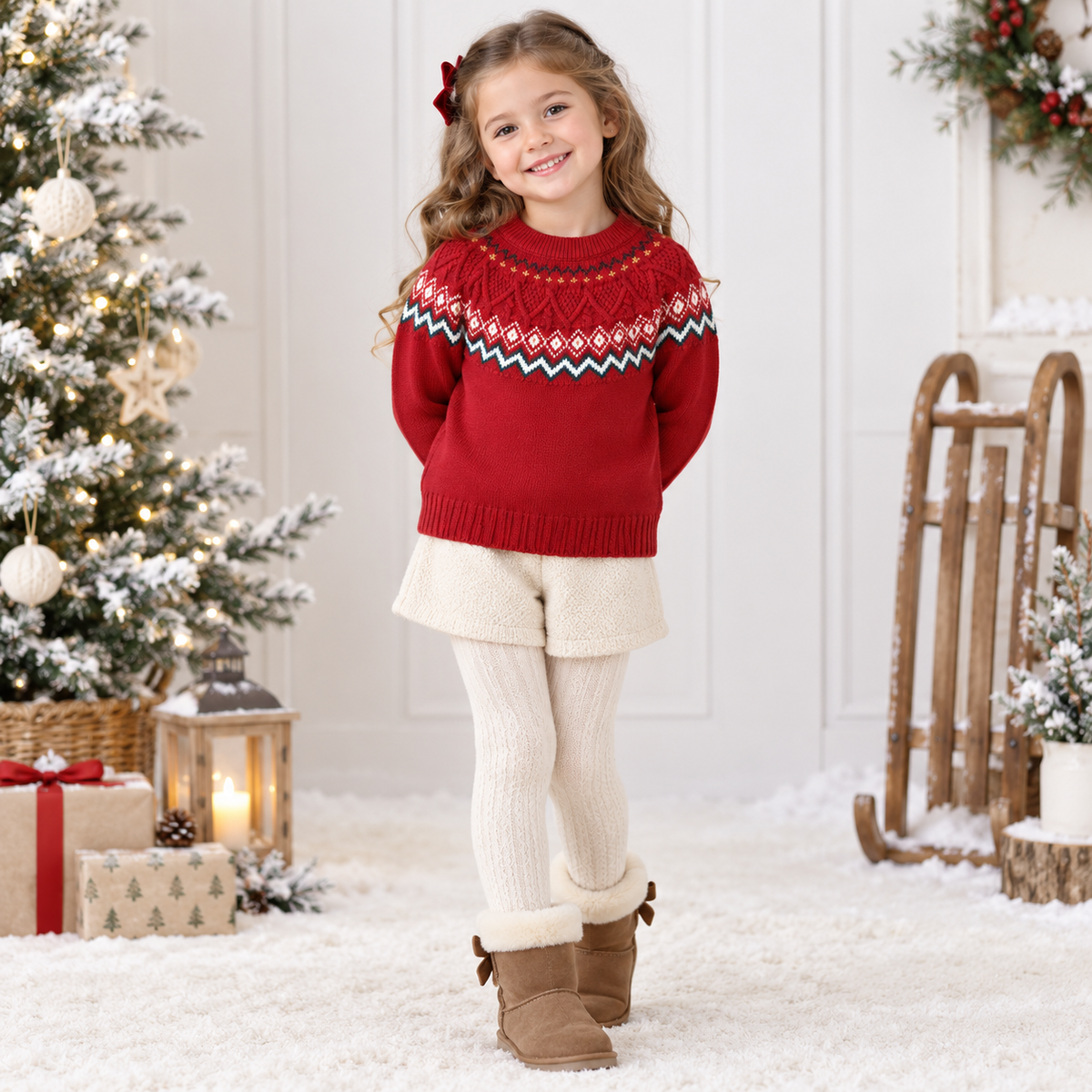 Kids’ Christmas Fair Isle Knit Sweater | 3–10Y