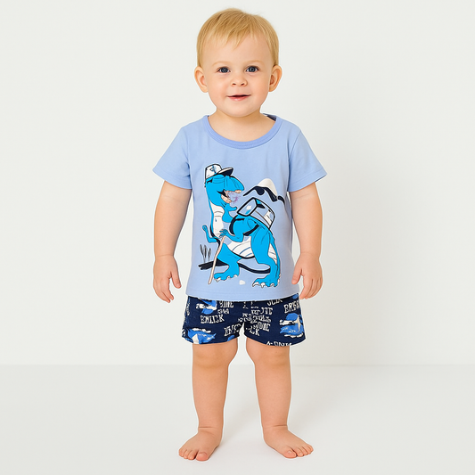 Pyjama For Boys Dinosaur Design Set Of 2 Pcs Size 2-3y