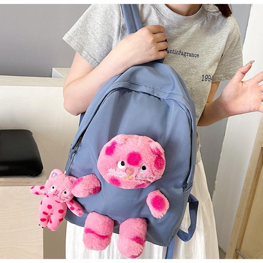 School Backpack Cute Cat Design With Keychain 38cm