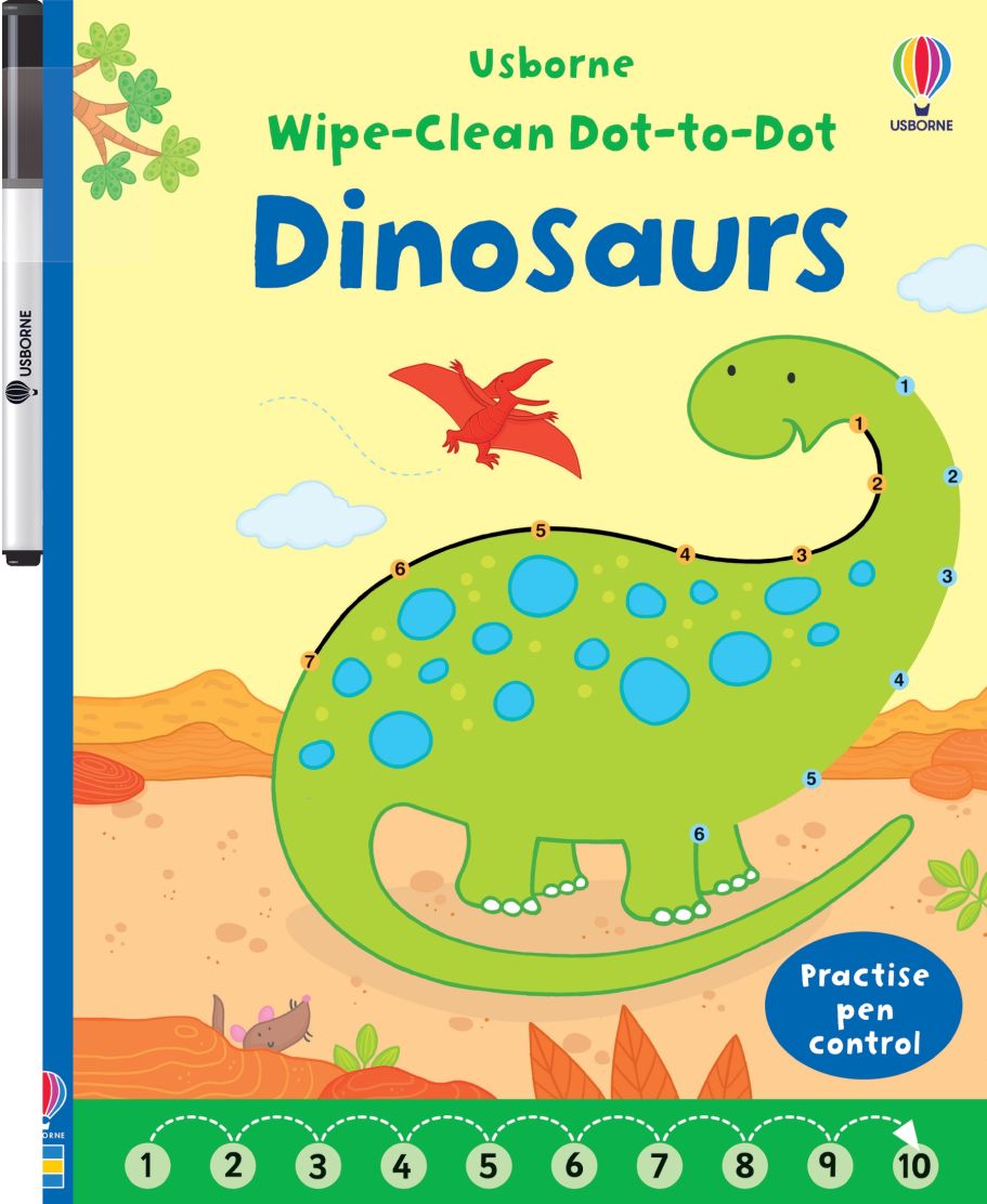 Usborne Wipe-Clean Dot-To-Dot Books | Soft Cover | 3+