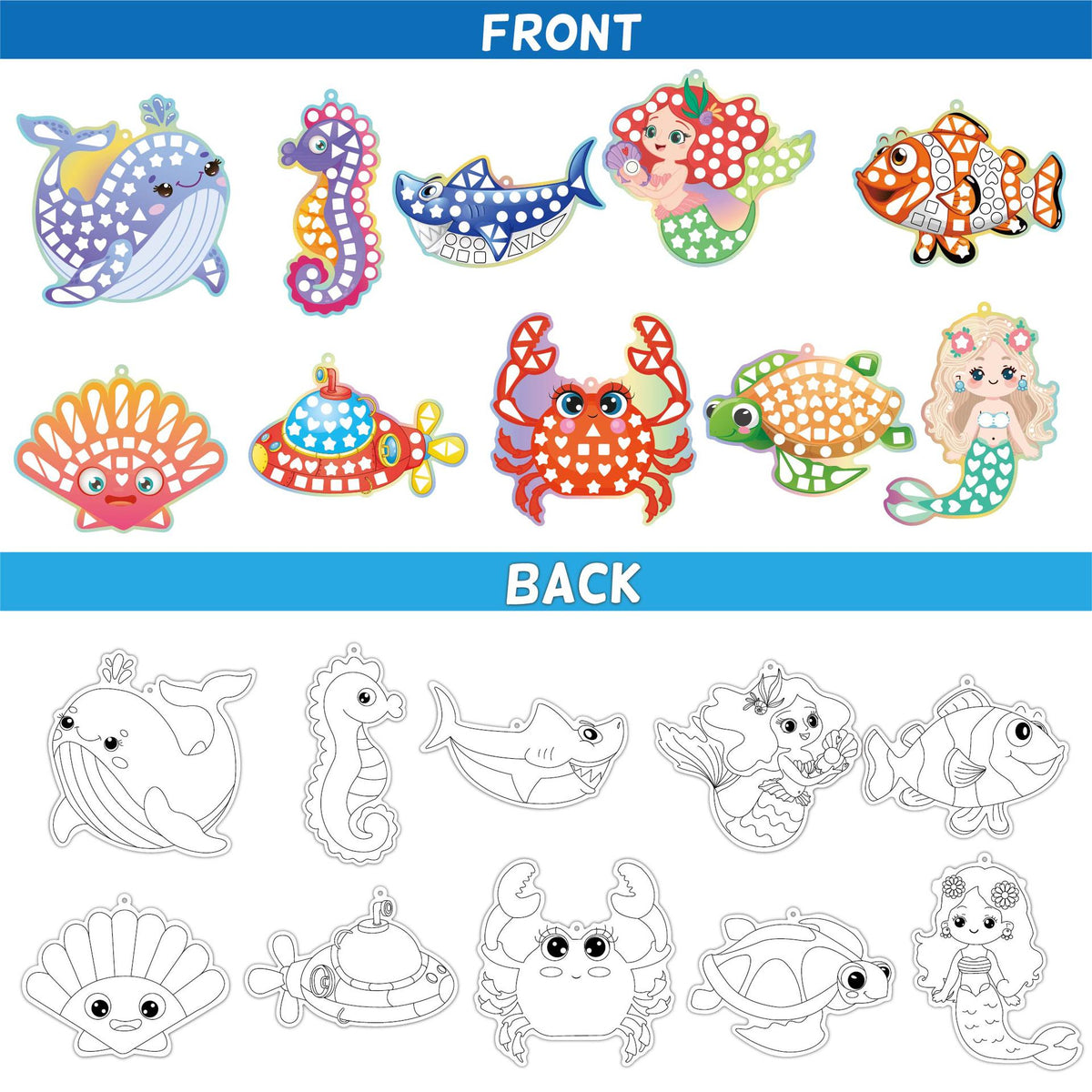 DIY Mirror Mosaic Sticker Art Kit – 720+ Stickers  | Size 20×18cm
