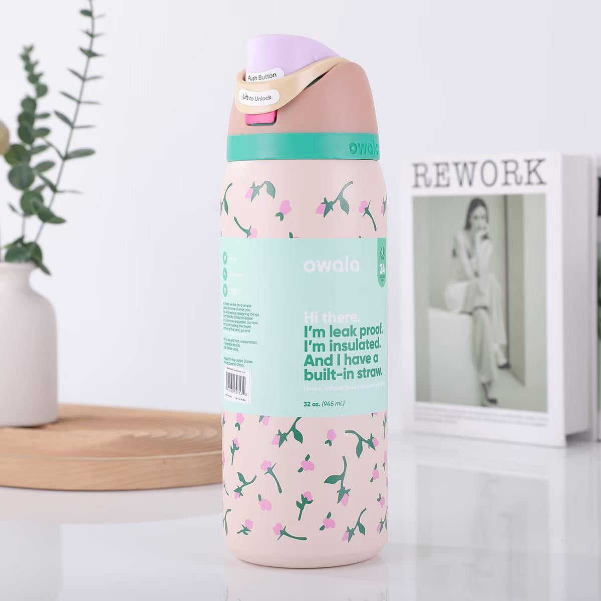 Owala Bottle Stainless Steel Free Sip Leak-proof Flower 710-950ml