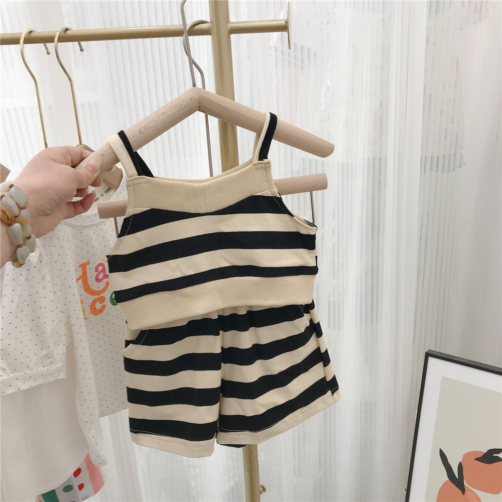 Girls Cotton Lines Set – Soft Summer Outfit (9-10Y)