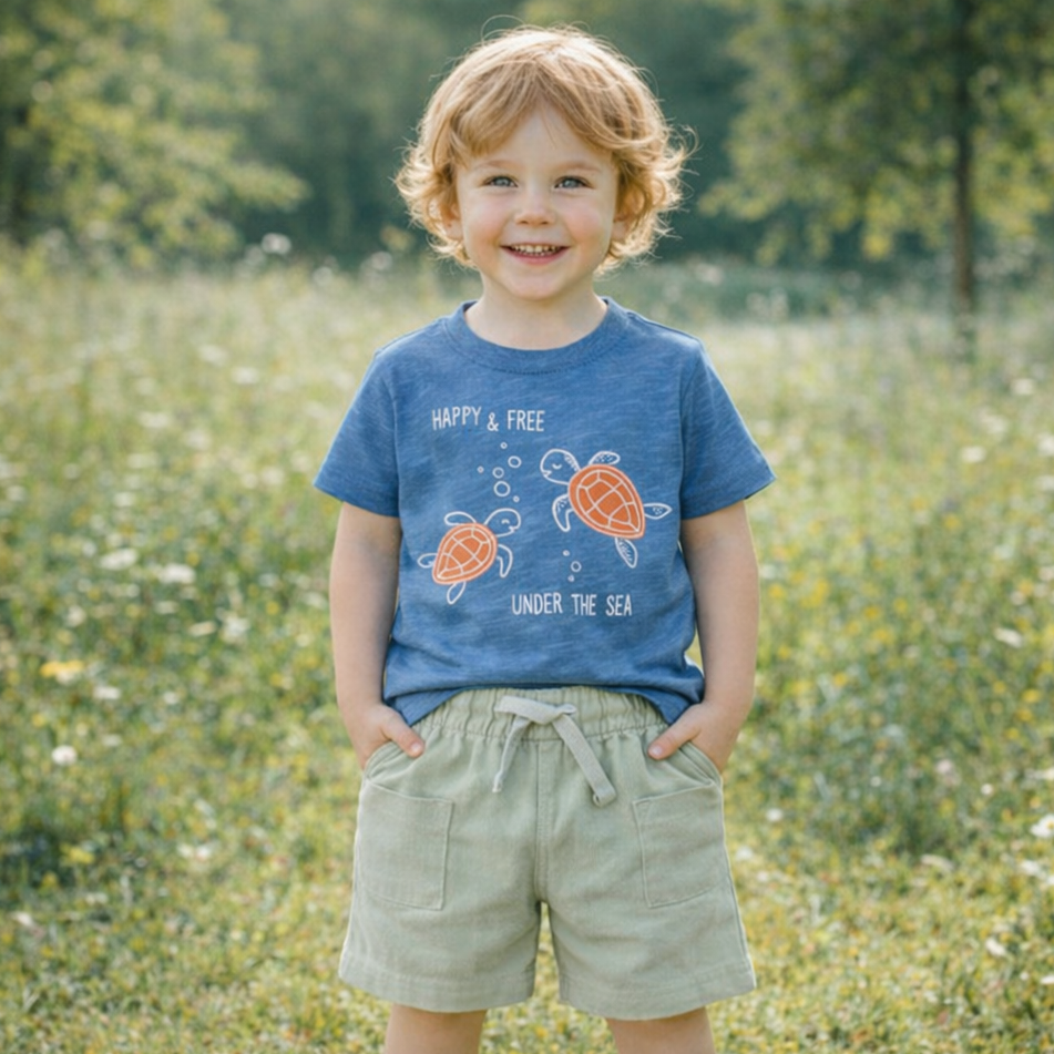 Boys Cotton tertel – Soft Summer Outfit (3–6 Month)