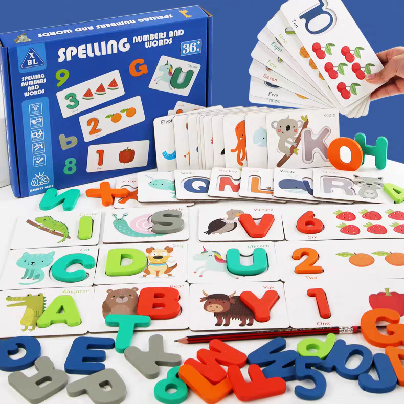 Spelling Numbers And Words | Card Educational Game | 3+