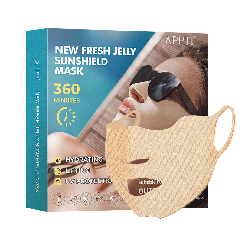 Jelly Sunshield Mask for Outdoor Sports, UV Protection and Hydrating Gel Skin Care 1pc