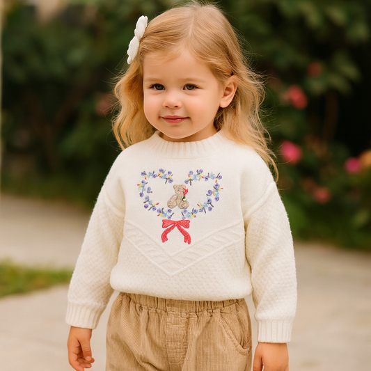 Nice Teddy Design Sweater Last pc 4-5y