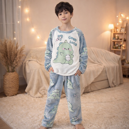 Warm Pyjama Dinosaur Size 3-14y