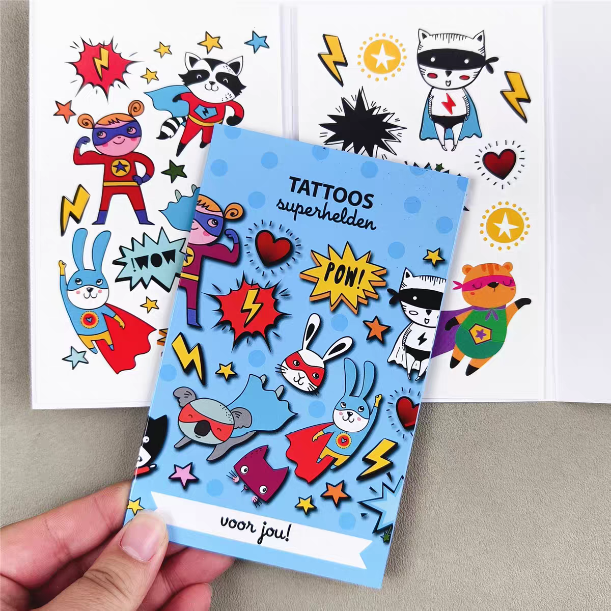 Superheroes Kids Temporary Tattoos - Waterproof & Skin Friendly | 3+