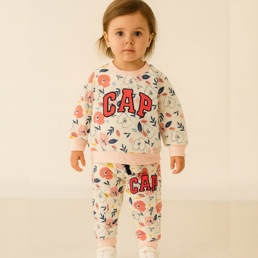 Flower Design Outfit For Girl 1-2y