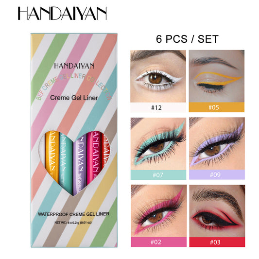 6 Colors Creme Gel Eyeliner Set