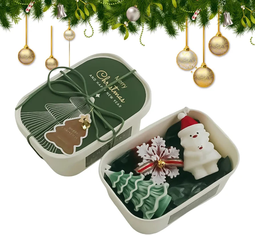 Christmas Scented Candle Gift Set | Red & Green