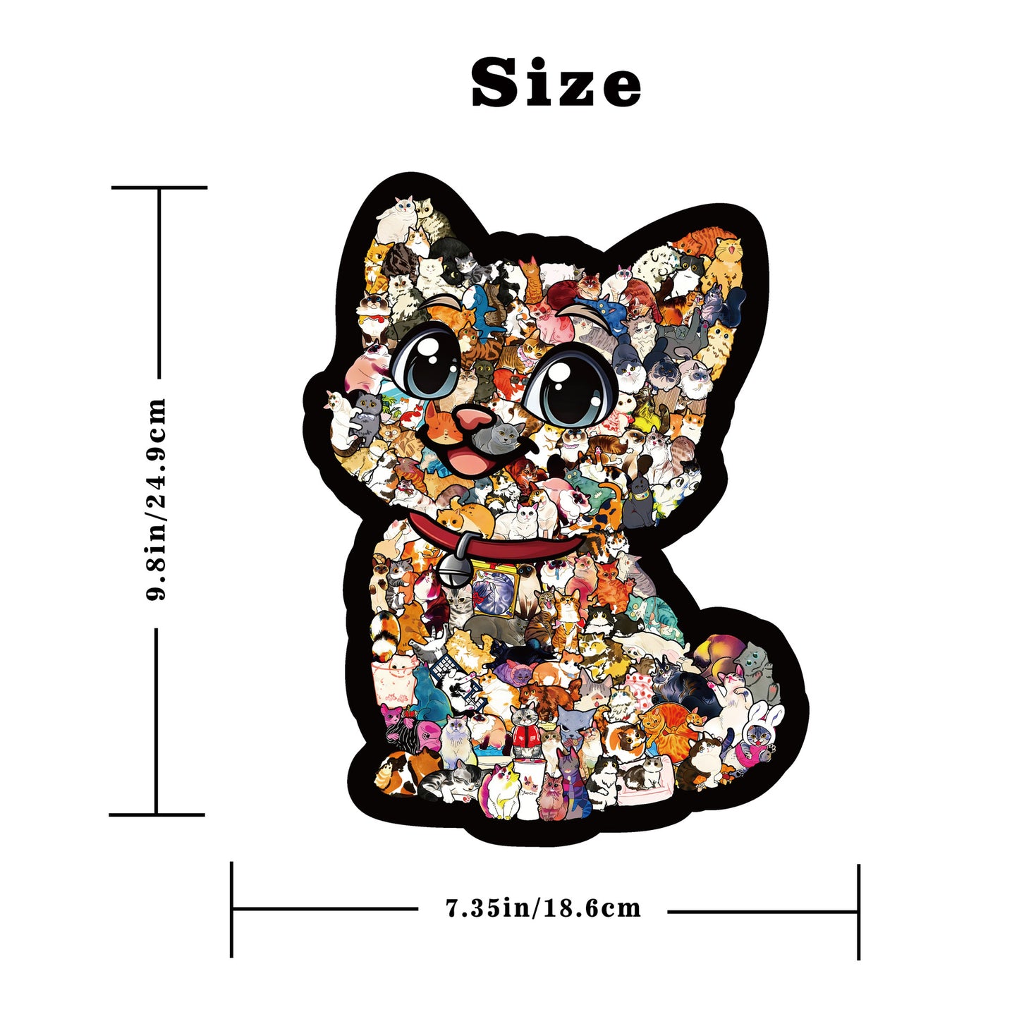 Funny Cat Wooden Puzzle – 135 Pieces | DIY Animal Jigsaw for Kids & Adults | 26002