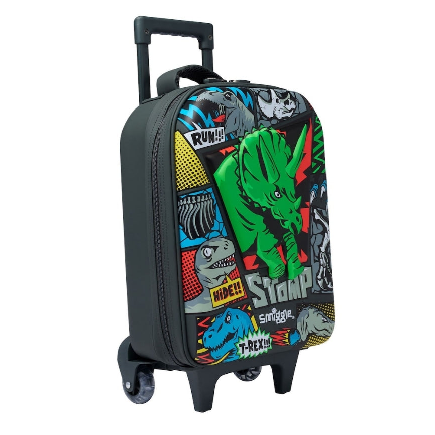Smiggle Trolley Bag - Hardtop | Green  Dinosaur | 45cm