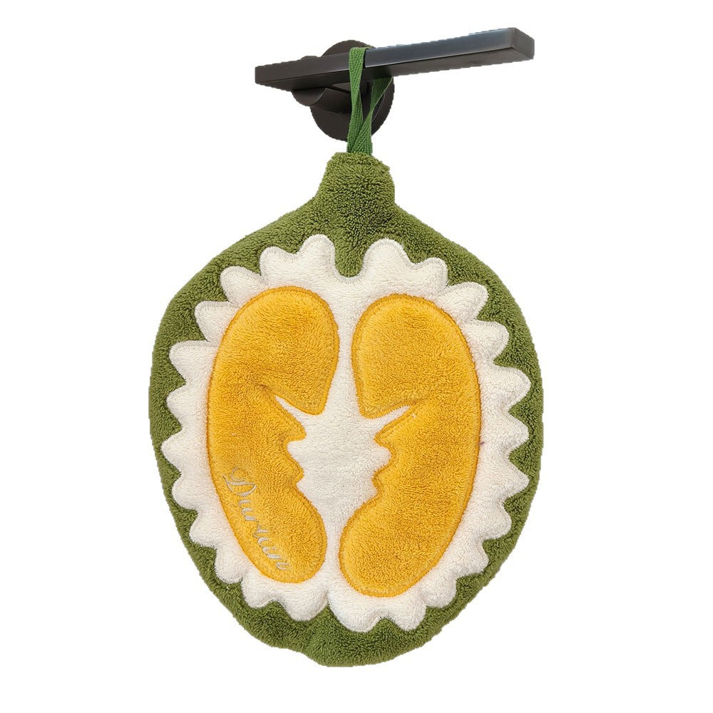 Cute Fruit Chenille Hanging Hand Towel – 25 × 19 cm