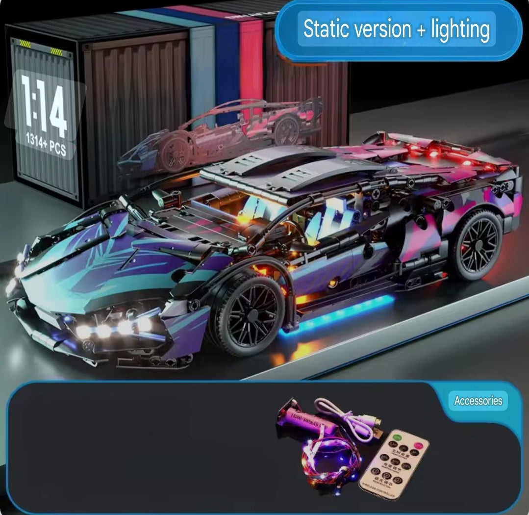 Cyberpunk Riceblock Sports Racing Car Model City Car Supercar Toy for Boys