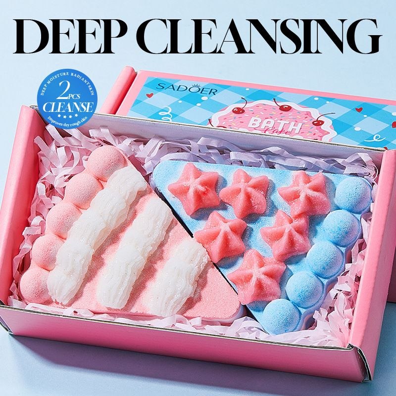 Cake Bath Bombs Gift Set – Sweet Scented Fizzy Bombs | Relaxing Spa Experience (2 Pcs)
