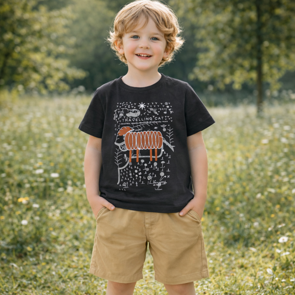 Boys Cotton Travelling Cat– Soft Summer Outfit (1–5Y)