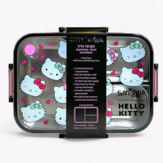🧊Smiggle Hello Kitty Lunch Box | Stainless Steel | 23x17x6.5cm