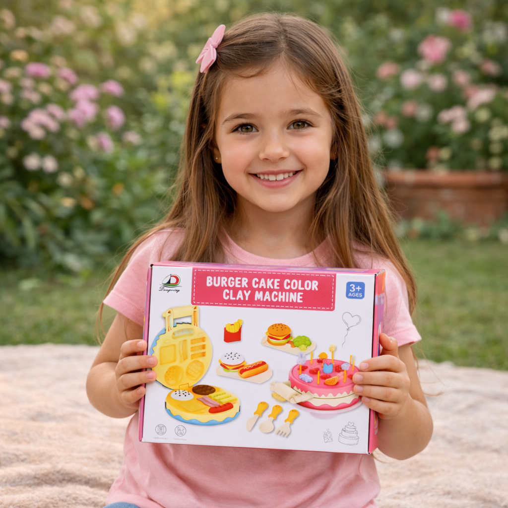 Burger & Cake Color Clay Machine Play Set