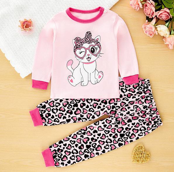 Pyjama Coton 100% Leopard-Hearted Design | 0-8y
