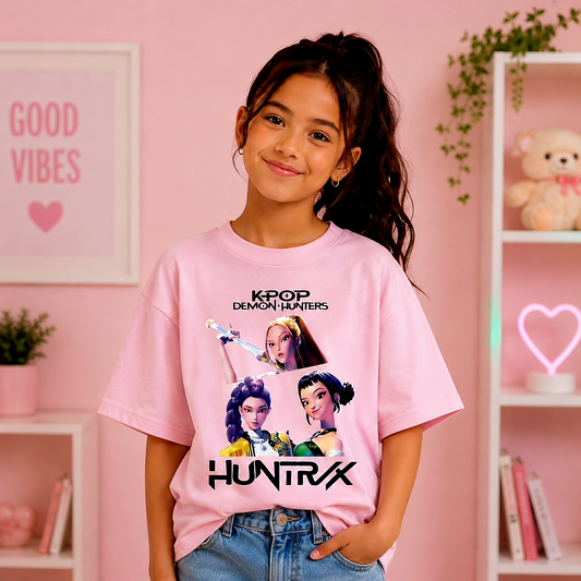 K-Pop Demon Hunters Oversized Girls T-Shirt | Size 5-14y