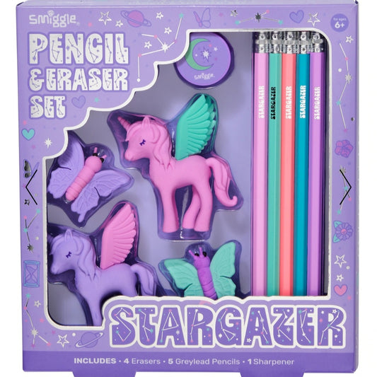 Smiggle Pencil & Eraser Set Stargazer