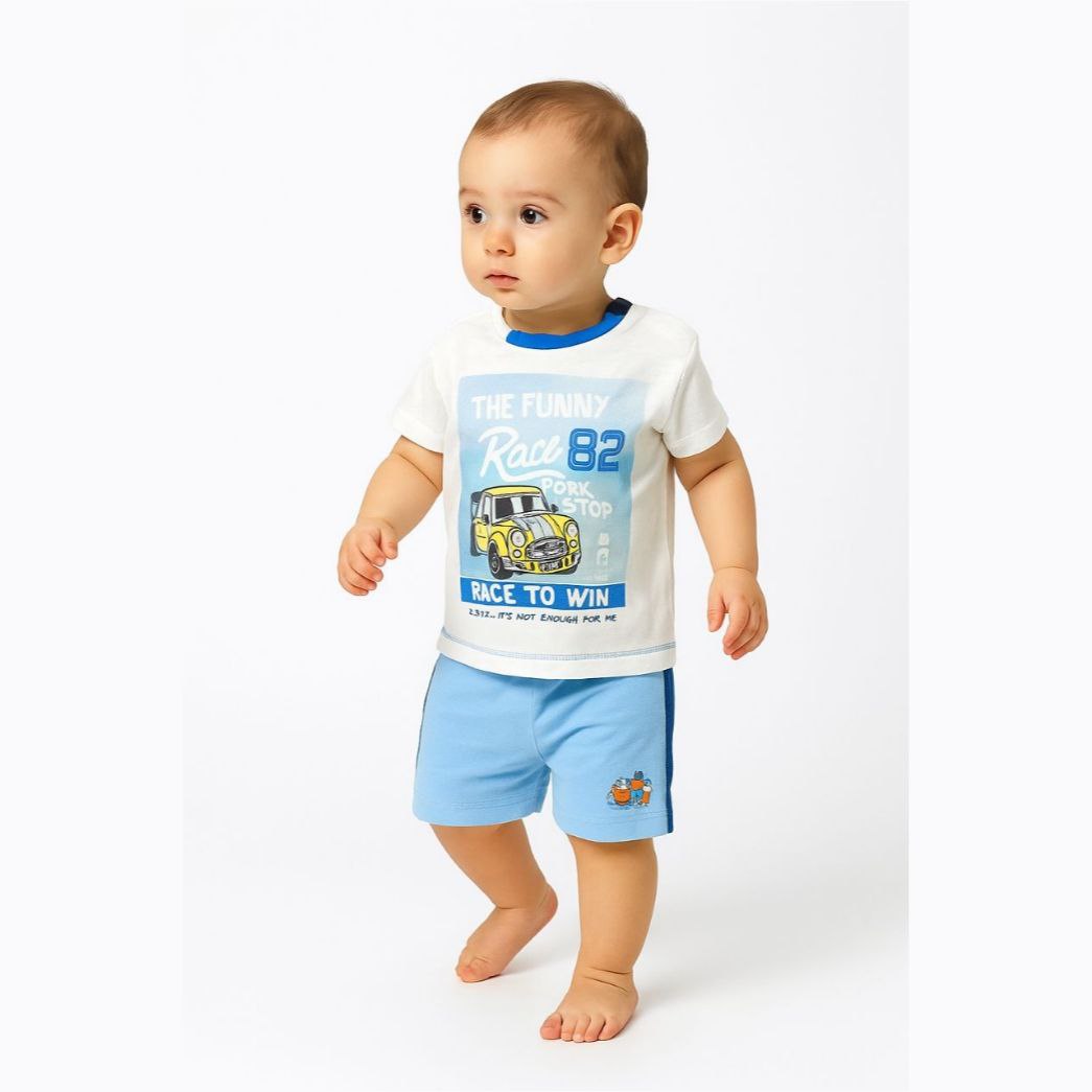 Outfit For Boys The Funny Race Set Of 2 Pcs Size 12-18months