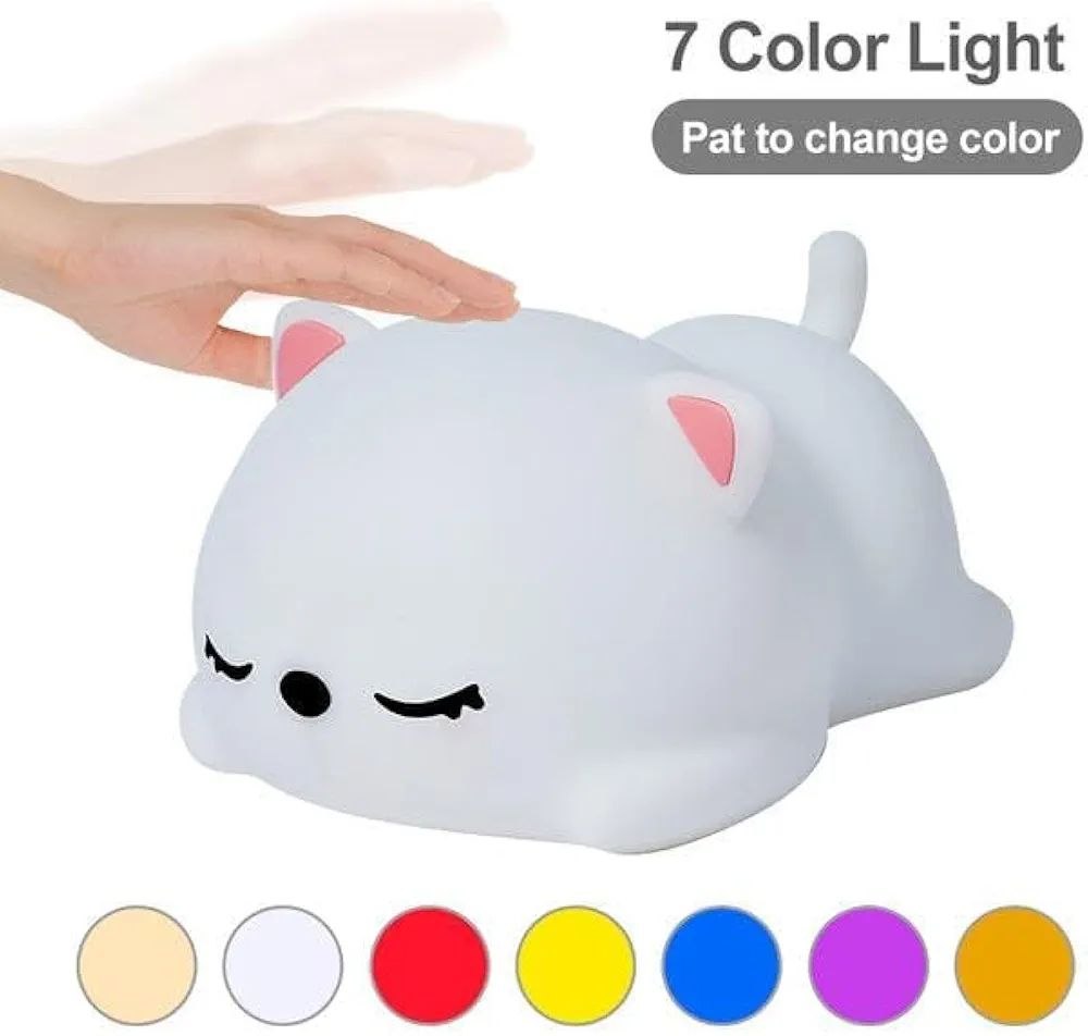 Snoring Cat Silicone Night Light | Usb Rechargeable | 3+