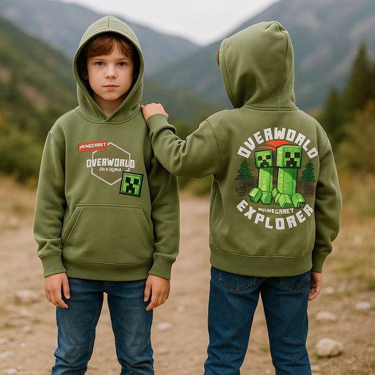 Hoodie Minecraft Design With Fleece 6-16y