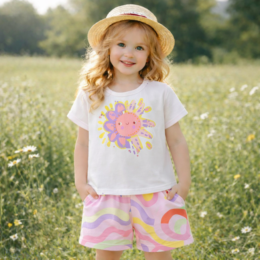 Girls Cotton Flower – Soft Summer Outfit (3–10Y)